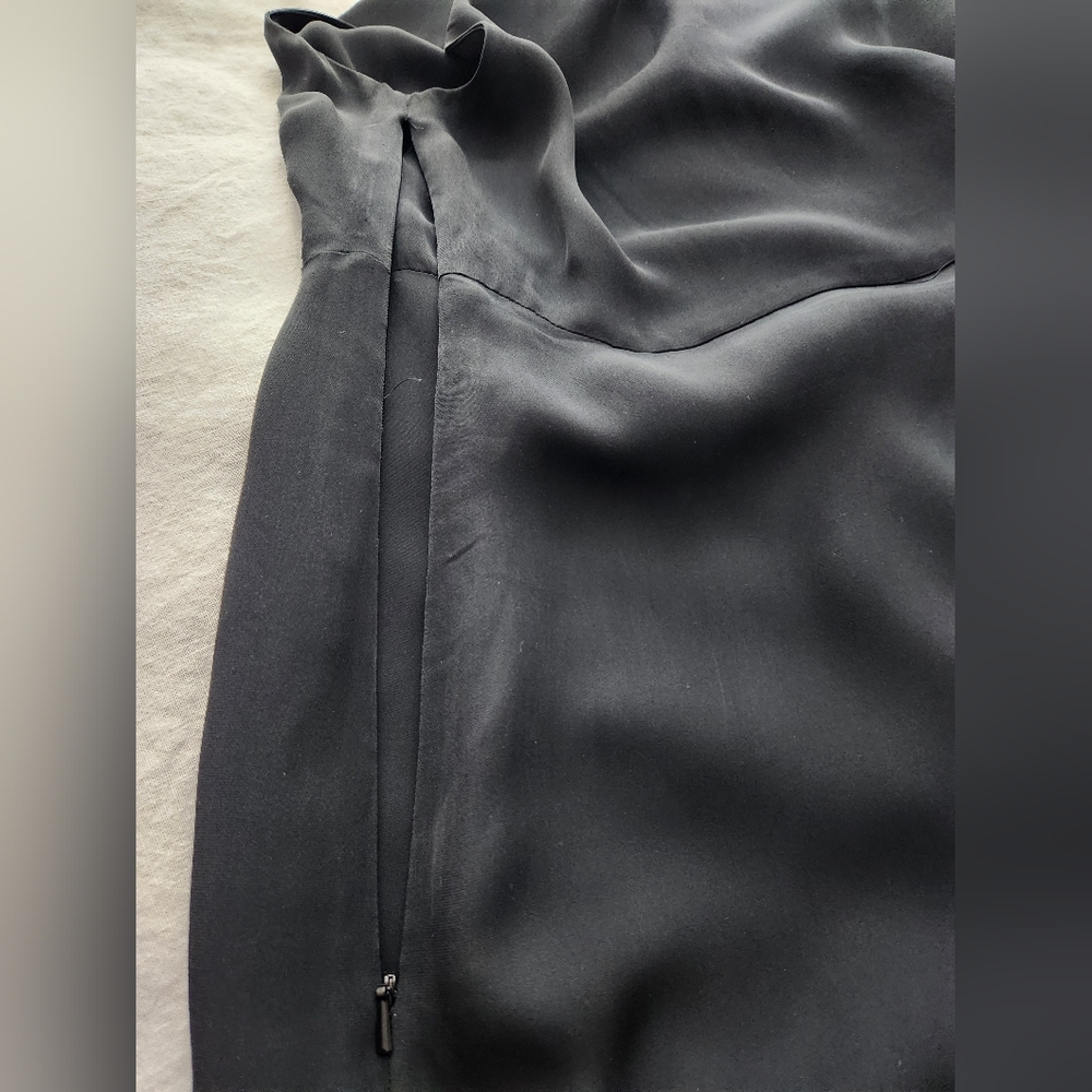 Banana Republic 100% Silk Sleeveless Layered Maxi Dress ~BLACK ~SIZE 2 - Picture 4 of 12